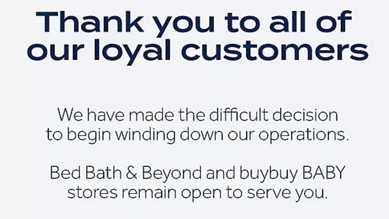 Bed Bath & Beyond Files For Bankruptcy, To Go Out Of Business | Herald Sun