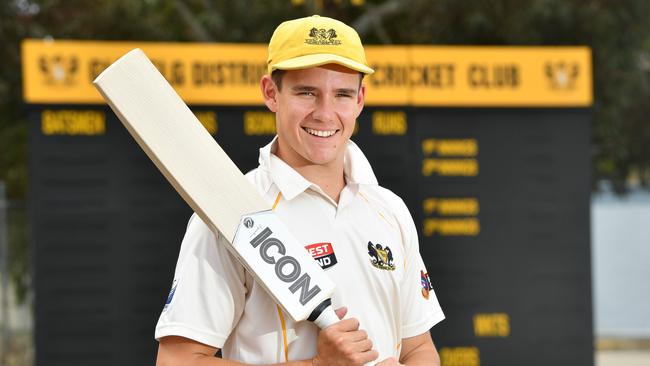 Jake Winter has taken on the captaincy at Glenelg and coach Sam McNally is confident the batsman will step up this summer. Picture: AAP/Keryn Stevens