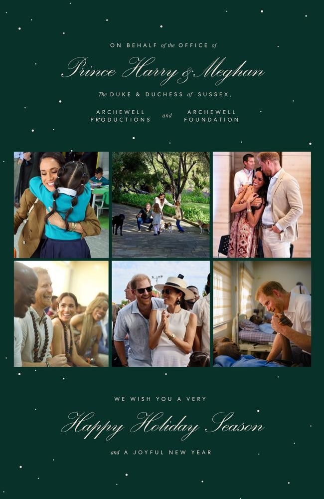 The Sussexes shared highlights of their year on the 2024 Archewell holiday card. Picture: X