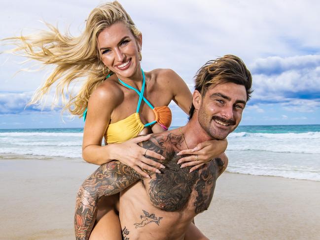 EMBARGOED for The Daily Telegraph. Holly (MacAlpine) and Jake (OÃBrien) of Ex on the Beach pictured on the Gold Coast.Holly (Narrabeen) has a degree in journalism and a dream of starting a family with Jake. Ever since she met Jake in 2018, sheÃs been there through all the ups and downs. Being four years into this relationship, Holly feels frustrated that Jake still wonÃt talk about taking serious next steps. She attributes JakeÃs resistance to his past relationship with his ex-Pala. She has shown how committed she is to Jake and needs him to show his commitment to her by healing the wounds of his previous relationship.Picture: NIGEL HALLETT