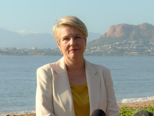 Environment and Water Minister Tanya Plibersek speaks to media at Cape Pallarenda Conservation Park on April 20, 2023. Photo: Blair Jackson.