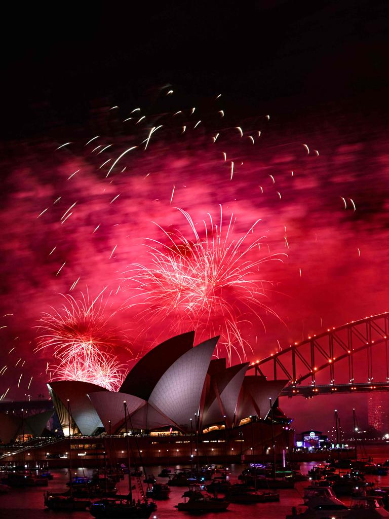 The jaw-dropping display turned the sky red at one point during the night. (Photo by Saeed KHAN / AFP)