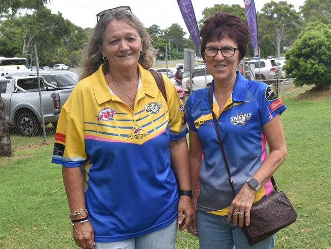 Karlene Watson and De-Ann Hunt at the CQ Capras under-17s Round 1 games against the Townsville Blackhawks at Webb Park, Yeppoon, on February 15, 2025.