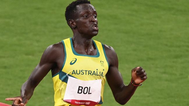 Peter Bol has emerged as one of Australia’s rising running stars, with his win in the men's 800m semi-final. Picture: AFP