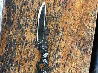 SCARE: Parents found a partially buried knife in the sand near where their children were playing in Kingaroy's Memorial Park playground. Picture: Contributed