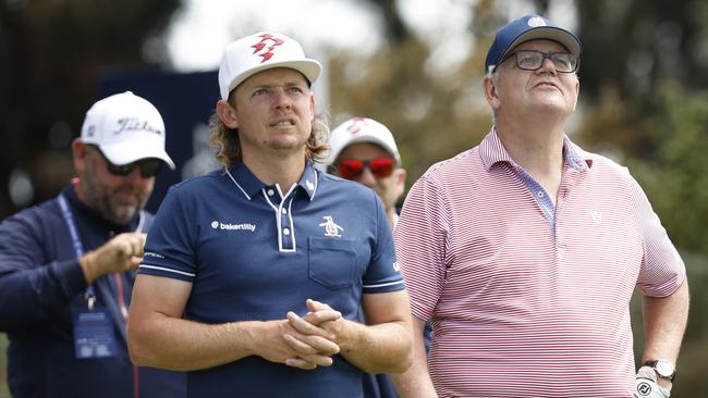 Cam Smith played with former prime minister Scott Morrison before the Australian Open. Picture: Darrian Traynor/Getty Images