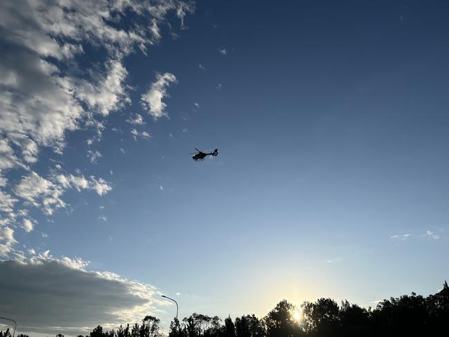 The POLAIR chopper at the scene.