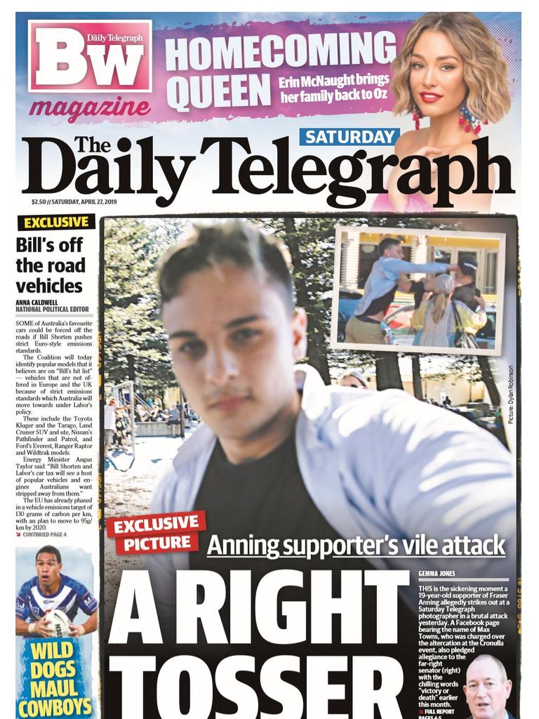 Daily Telegraph front page for April 27