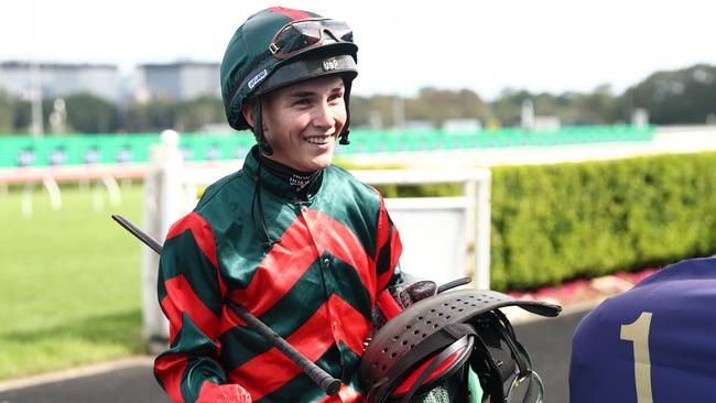 Zac Lloyd comes back to scale after winning the Light Fingers Stakes aboard star filly Lady Shenandoah at Royal Randwick last Saturday. Picture: Jeremy Ng / Getty Images