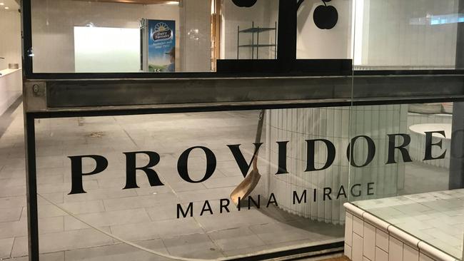 Fancy Marina Mirage restaurant Providore has been boarded up and was put into liquidation on Tuesday.