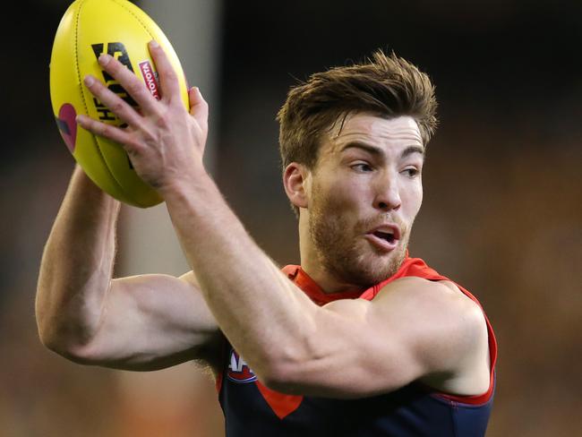 AFL 1st Semi-Final. 14/09/2018. Hawthorn vs Melbourne at the MCG.  Melbourne's Jack Viney second quarter action   . Pic: Michael Klein