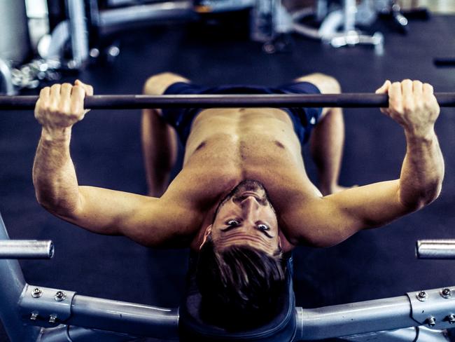 For BW Magazine 20/1 - Stock Photos:  Early morning workout by a fit caucasian man, taken as the model is looking at the camera