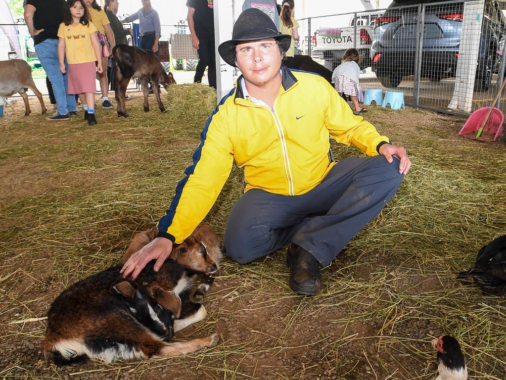 Shane Little, from Lismore, enjoying the animals at the Lismore Show. Picture: Cath Piltz