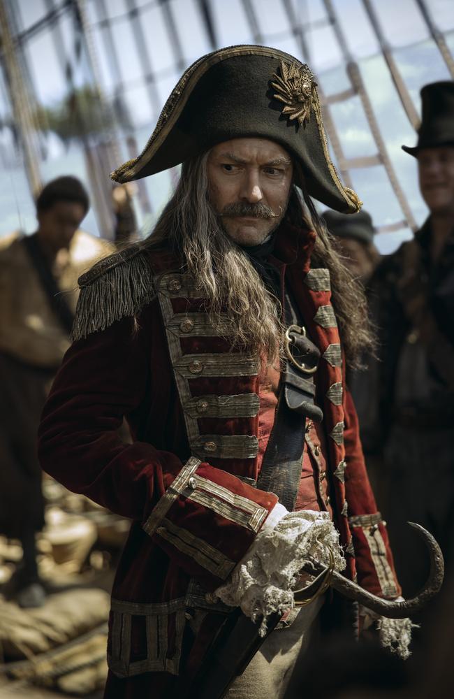 Jude Law looks unrecognisable as Captain Hook. Picture: Disney