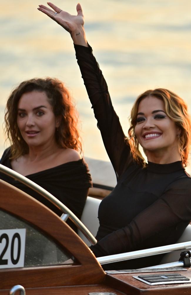 Rita enjoying a boat ride in Venice. Picture: Backgrid
