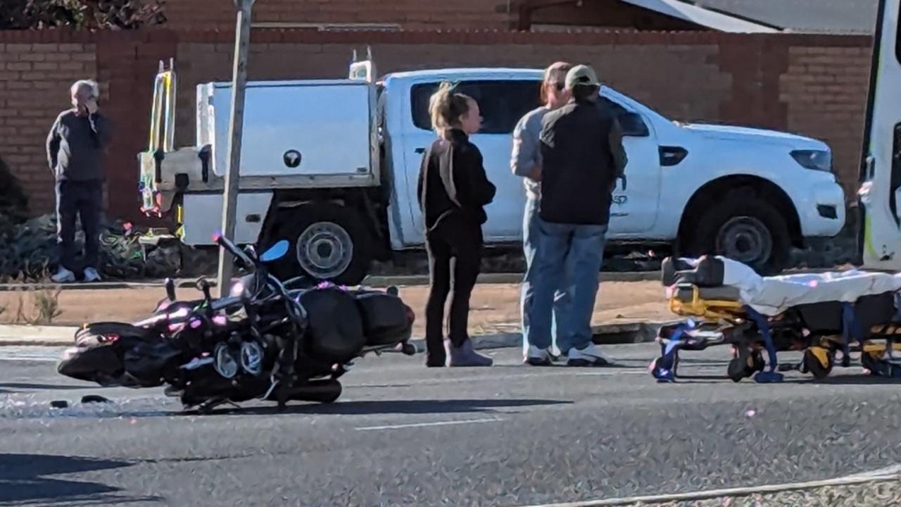 CPR performed as motorcyclist and car collide in horror crash