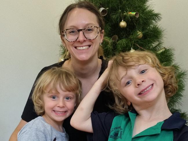 Basket Range Primary School parent Holly Hawksworth with children Alfie, 5, and Addison, 3. Picture: Supplied.