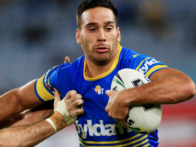 the Eels' Corey Norman during the South Sydney Rabbitohs v Parramatta Eels NRL round 15 game at ANZ Stadium, Sydney Olympic Park. pic Mark Evans