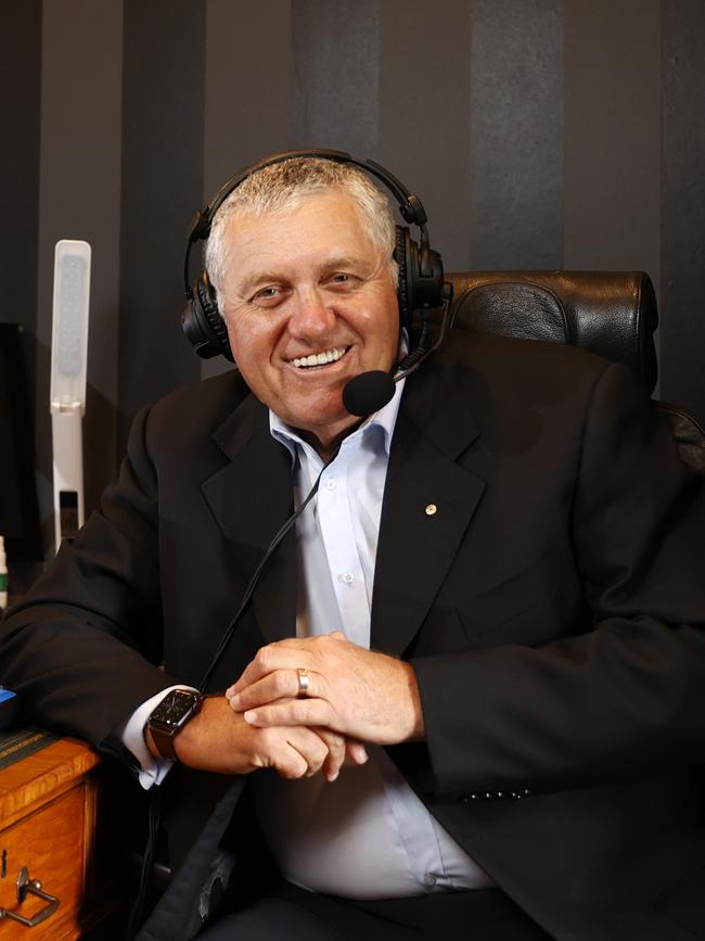 Ray Hadley in his home studio in Dural. Picture: Jonathan Ng