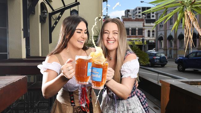 Best of 2022. Grace Ritchings and Charlotte Griffiths ahead of The Brewery's Oktoberfest. Picture: Shae Beplate.