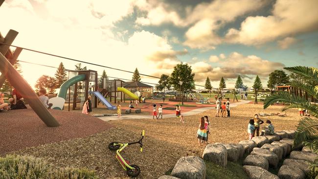 An artist’s render of upgrades to West Beach Parks.