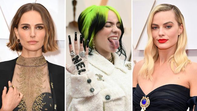 Oscars 2020: Natalie Portman, Billie Eilish, Margot Robbie. Picture: Supplied