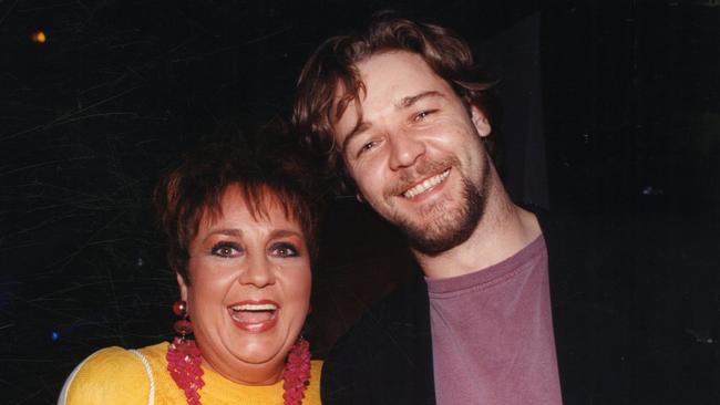 1995: Wills with actor Russell Crowe, who was in in Adelaide to promote his new film 