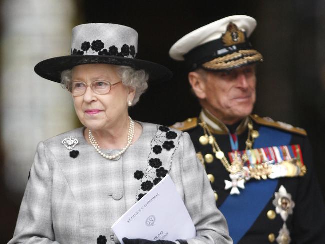 In this file photo Queen Elizabeth II and Prince Philip leave London's St. Paul's Cathedral. Picture: AP.