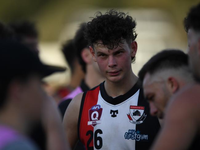 18-year-old Wyatt Greenaway in the 2024 QAFL grand final between Morningside and Redland Victoria Point. Picture: Highflyer Images.