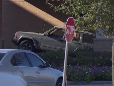 Towne’s Jeep where Nichole’s body was found on Sunday is pictured above. Picture: KHOU