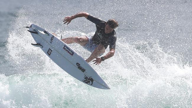 Mikey Wright in his heat during the Quiksilver Pro Trials at Snapper Rocks last year. Picture Glenn Hampson