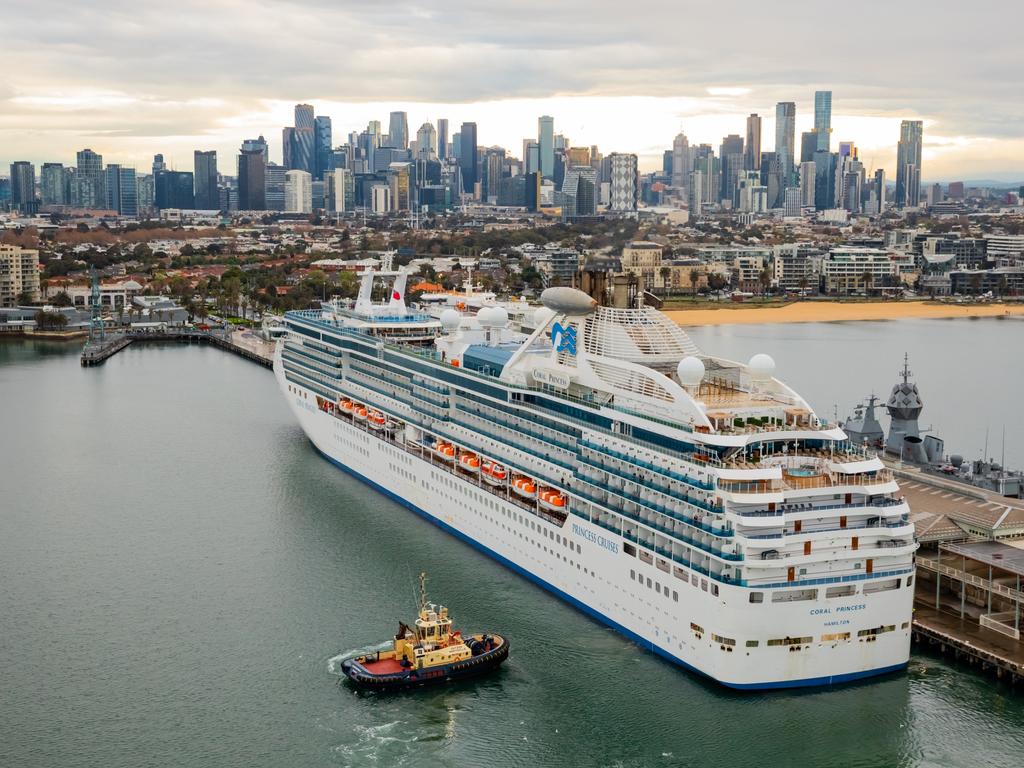 The Coral Princess arriving into Melbourne on September 15. Picture: James D. Morgan /Getty Images for Princess Cruises