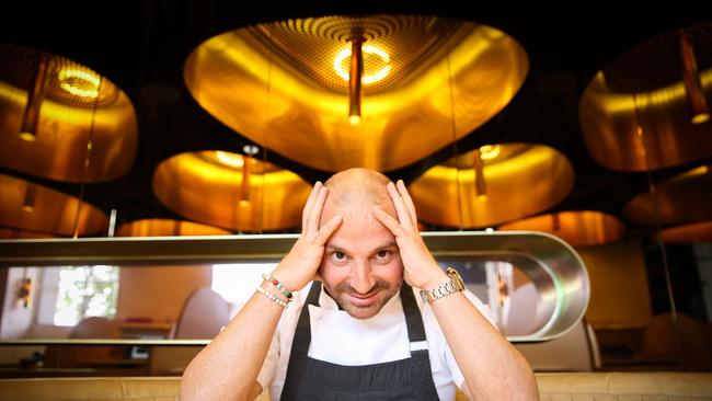 George Calombaris at his restaurant the Press Club. Picture: Nicole Cleary