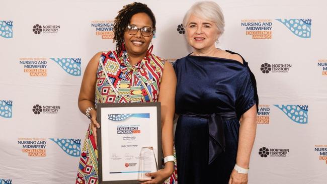 Client Appreciation Excellence Award winner Gladys Wambui. The 2025 NT Nursing and Midwifery Excellence Awards were held at Mindil Beach Casino Resort, Darwin, on May 10. Picture: Supplied/Georgia Politis.