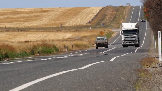 A bumpy section of the Horrocks Highway north of Adelaide.