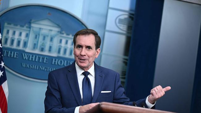 Co-ordinator for Strategic Communications at the National Security Council John Kirby speaks during the daily briefing in the Brady Briefing Room of the White House in Washington, DC, on October 24, 2023. (Photo by Brendan SMIALOWSKI / AFP)