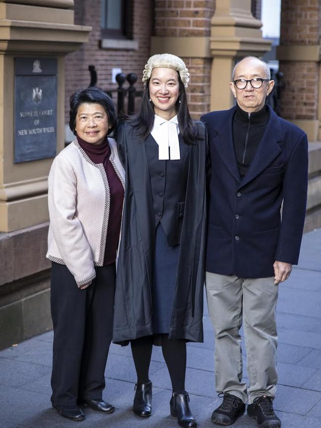 Chantal Nguyen with her parents, Dr Cecile Dinh and Pascal Nguyen. Picture: Murray Harris