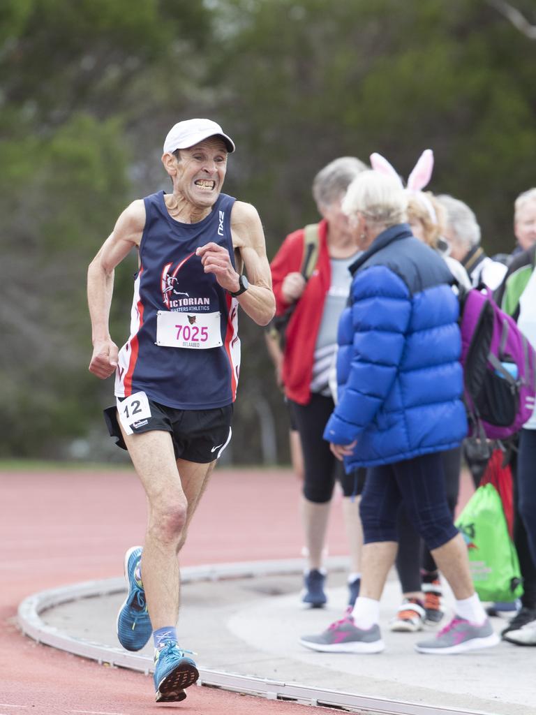 2024 Australian masters games at the Domain Athletics Centre, Yassine Belaabed 72 Vic 5000m. Picture: Chris Kidd