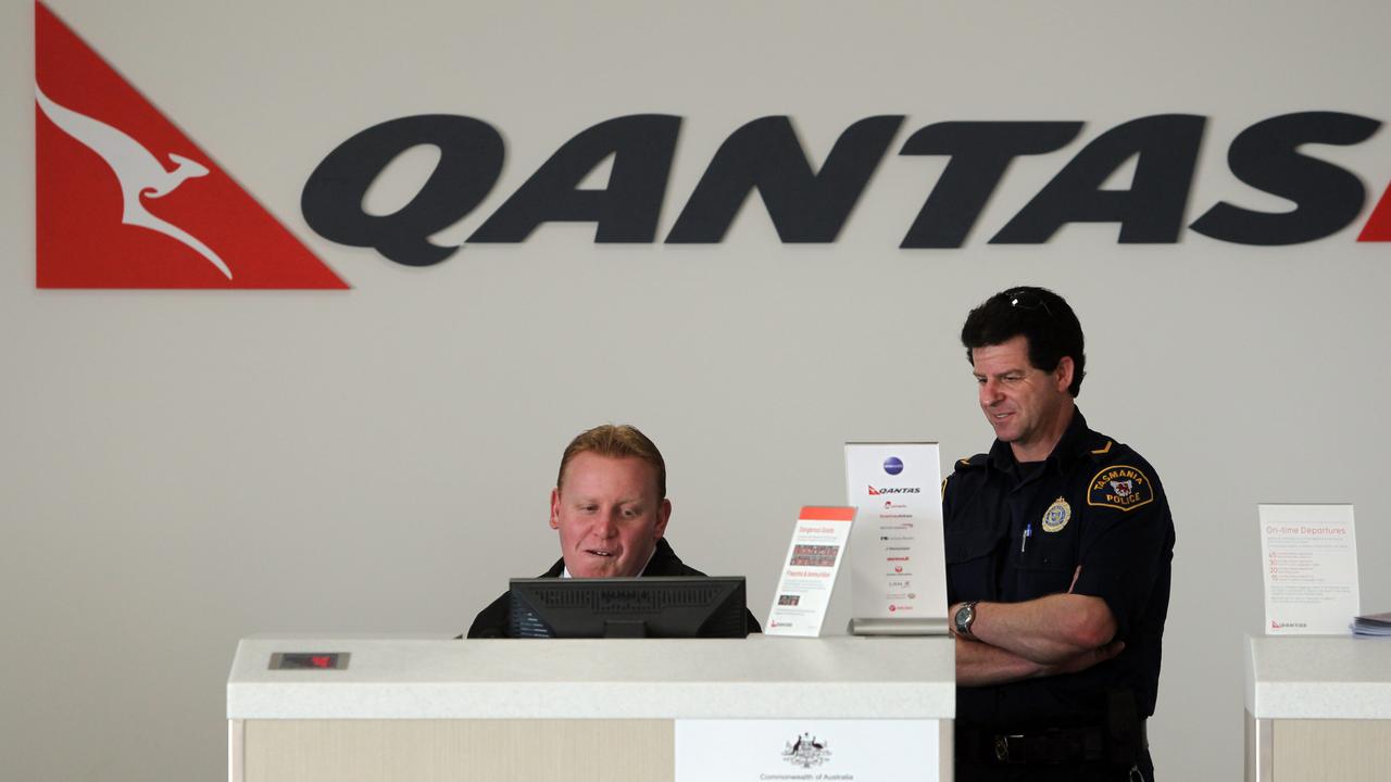 Archive image of Devonport Airport Qantas check in