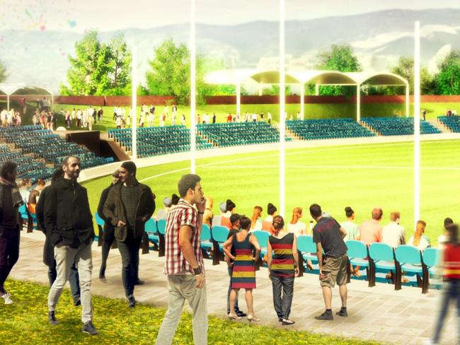 TISER EXCLUSIVE - Adelaide Crows artist impressions of their new base at Thebarton Oval - Hill CREDIT: City Collective