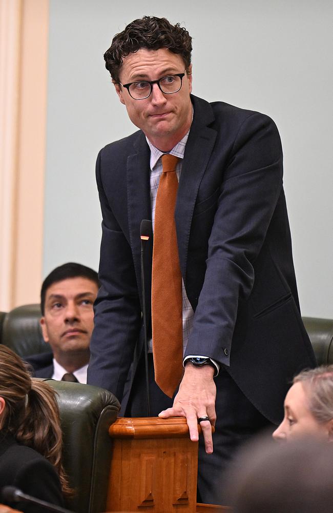 Minister for Transport and Main Roads Bart Mellish during question time in the state parliament in Brisbane.Picture: Lyndon Mechielsen