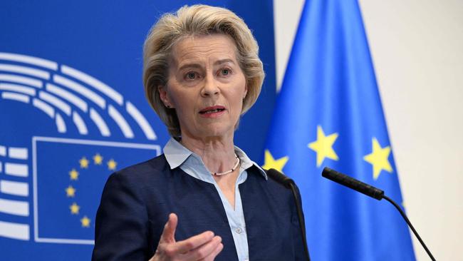 Ursula von der Leyen hails the vote, saying it would ‘secure European borders while ensuring the protection of the fundamental rights’ of migrants. Picture: AFP