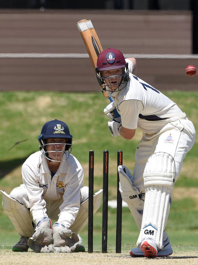 Tom Watts leans onto the front foot. Picture: Steve Holland