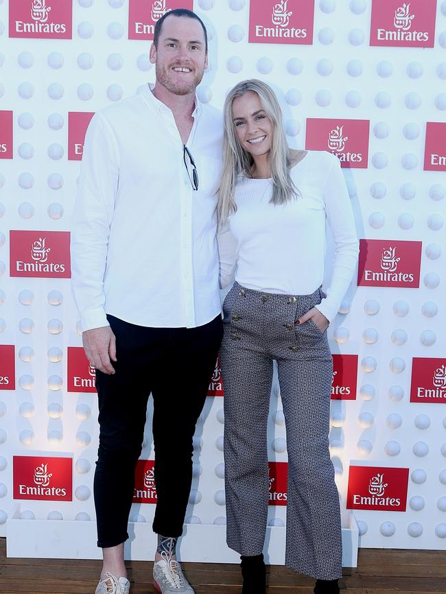 Jarryd and Sarah Roughead at the Australian Open. Picture: Julie Kiriacoudis