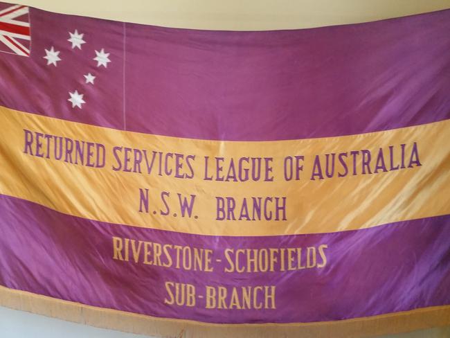 The Riverstone Schofields RSL sub-branch flag. Picture: Lawrence Machado