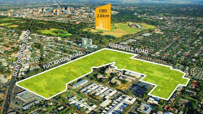 Buildings up to 10 storeys would be allowed here, on the former Glenside hospital site, under new State Government plans. Picture: Supplied