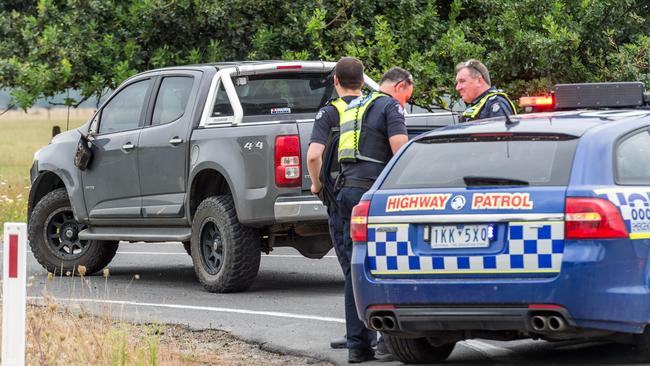 Police at the scene. Picture: Jake Nowakowski