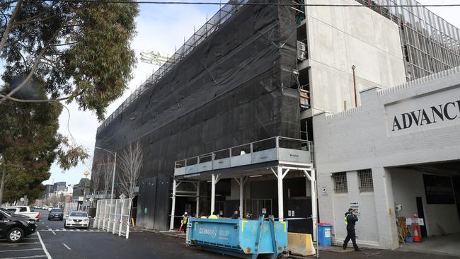 The work site in West Melbourne where a man’s body was found.