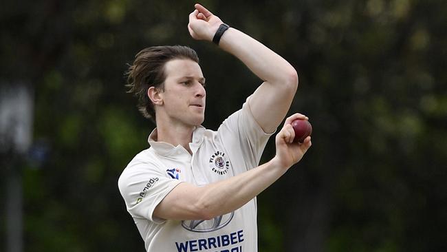 James Freeman bends his back for Werribee. Picture: Andy Brownbill