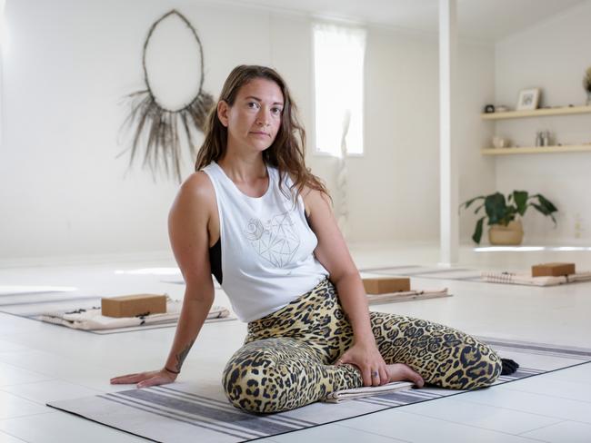 Clare Lovelace at her yoga studio in Batemans Bay. Picture: Liam Driver